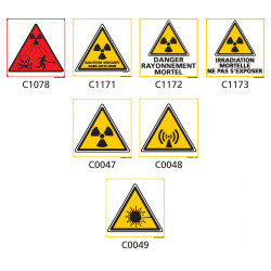 Panneau Signalisation produits dangereux risque ionisant