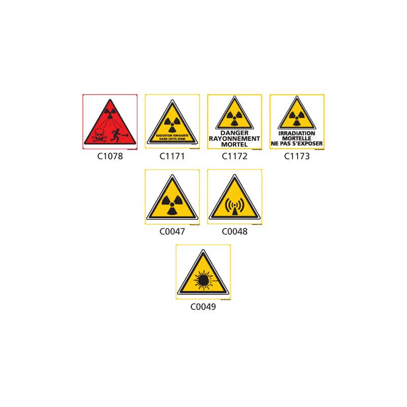 Panneau Signalisation produits dangereux risque ionisant