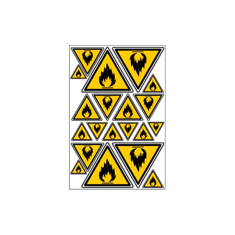 PLANCHE DE STICKERS MATIERES INFLAMMABLES (C0042T_PL20)