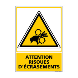 Panneau de Signalisation ATTENTION RISQUES D'ECRASEMENTS (C1181)