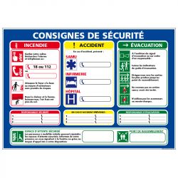 CONSIGNES SÉCURITÉ INCENDIE / ACCIDENT (A673)