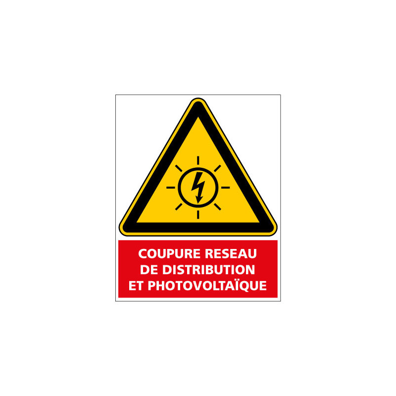 ETIQUETTE PHOTOVOLTAIQUE DEUX SOURCES (C1214). Signalisation