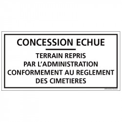 PLAQUE CONCESSION ECHUE...