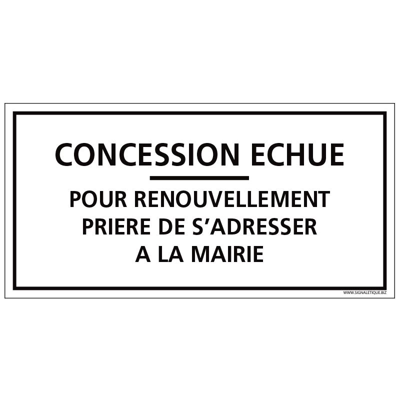 PLAQUE CONCESSION ECHUE CIMETIÈRE (G1609) PLAQUE CONCESSION ECHUE CIMETIÈRE (G1609)
