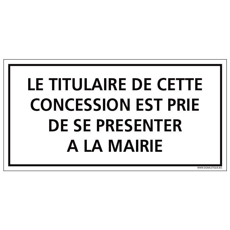 PLAQUE CONCESSION ECHUE CIMETIÈRE (G1612) PLAQUE CONCESSION ECHUE CIMETIÈRE (G1612)
