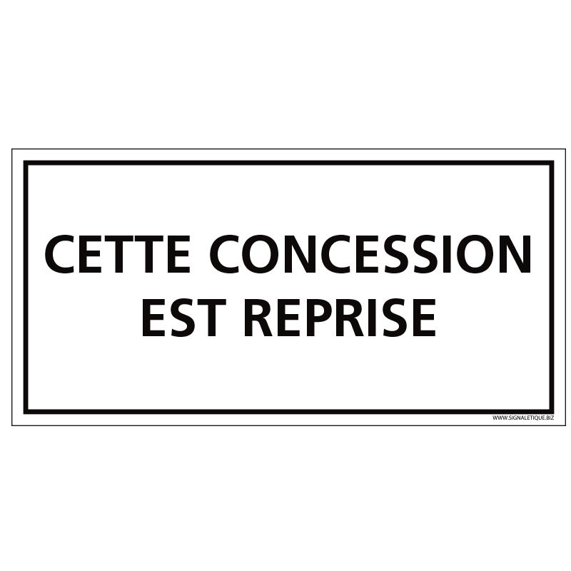 PLAQUE CONCESSION REPRISE CIMETIÈRE (G1615) PLAQUE CONCESSION REPRISE CIMETIÈRE (G1615)