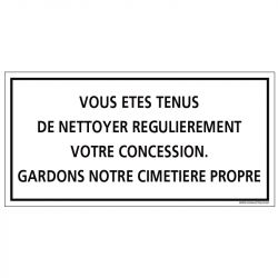 PLAQUE CONCESSION ABANDONNÉE CIMETIÈRE (G1610)