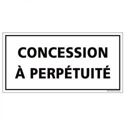 PLAQUE CONCESSION À PERPÉTUITÉ CIMETIÈRE (F0443)