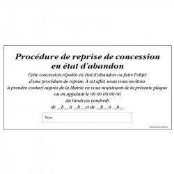 PLAQUE CONCESSION...