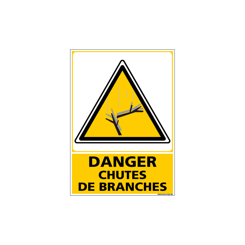 Panneau DANGER CHUTES DE BRANCHES (C1351)