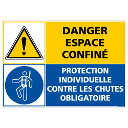 PANNEAU DANGER ESPACE CONFINE - EPI OBLIGATOIRE (C1401)