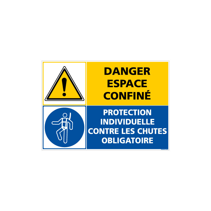 PANNEAU DANGER ESPACE CONFINE - EPI OBLIGATOIRE (C1401)