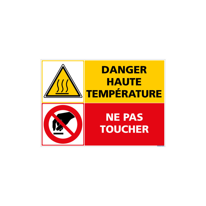 PANNEAU DANGER HAUTE TEMPERATURE - NE PAS TOUCHER (C1407)