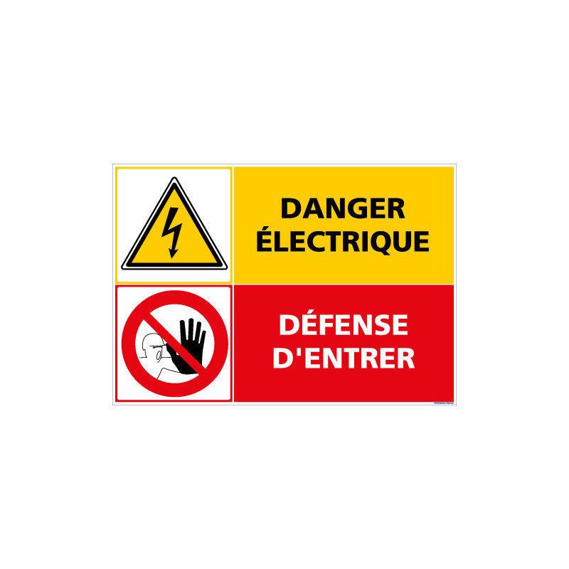 PANNEAU DANGER ELECTRIQUE DEFENSE D'ENTRER (C1413)