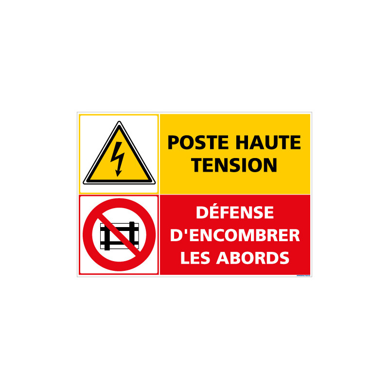 PANNEAU POSTE HAUTE TENSION DEFENSE D'ENCOMBRER (C1415)