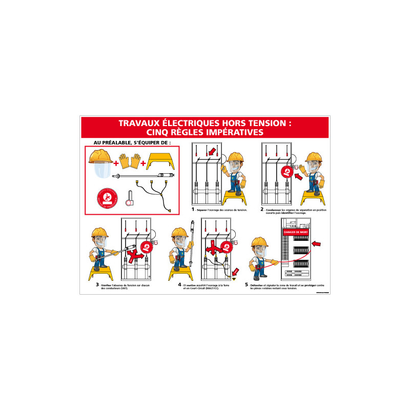 PANNEAU SECURITE TRAVAUX ELECTRIQUES HORS TENSION (C1420)