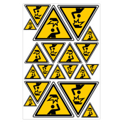 PLANCHE DE STICKERS DANGER ATTENTION A LA T TE (C1429T_PL20)