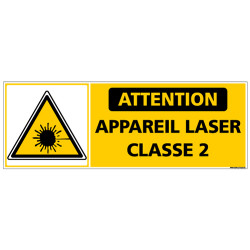 PANNEAU ATTENTION APPAREIL LASER DE CLASSE 2 (C1433)