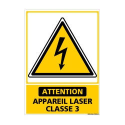 PANNEAU DANGER APPAREIL LASER DE CLASSE 3 (C1438)