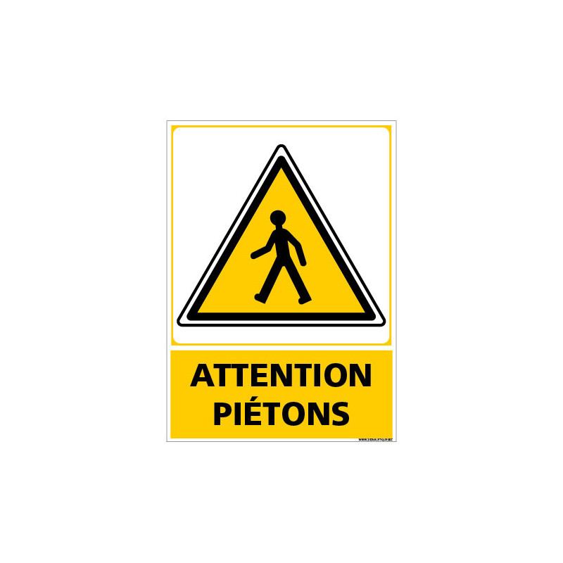 PANNEAU ATTENTION PIETONS (C1487)