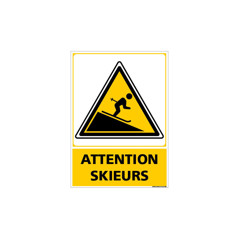 PANNEAU ATTENTION SKIEURS (C1490)