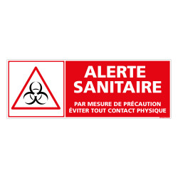 PANNEAU ALERTE SANITAIRE COVID19 - EVITER TOUT CONTACT PHYSIQUE (C1507)