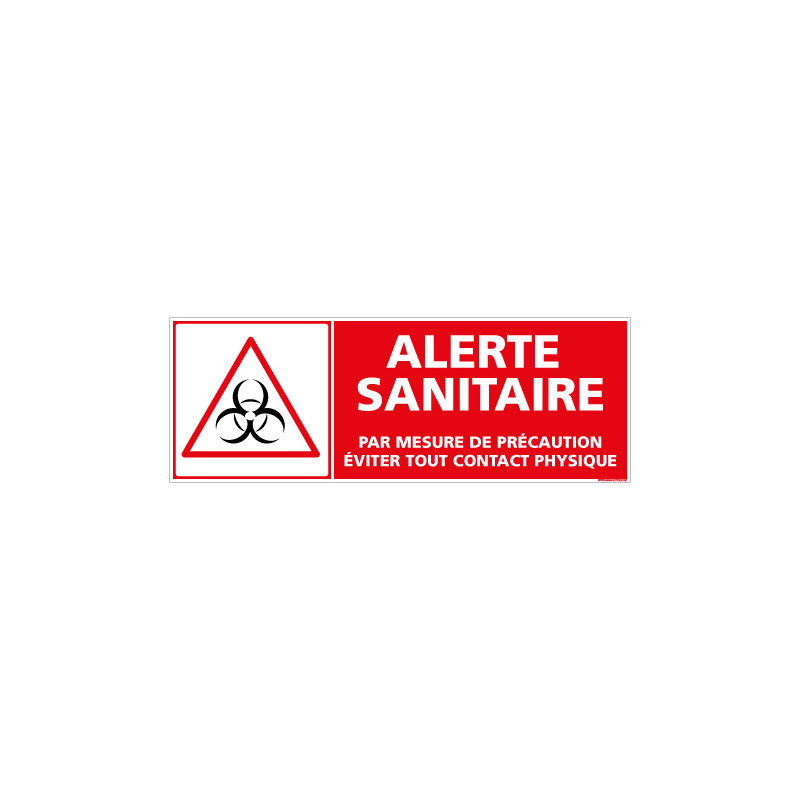 PANNEAU ALERTE SANITAIRE COVID19 - EVITER TOUT CONTACT PHYSIQUE (C1507)