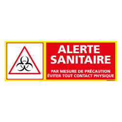 PANNEAU ALERTE SANITAIRE COVID19 - EVITER TOUT CONTACT PHYSIQUE (C1509)