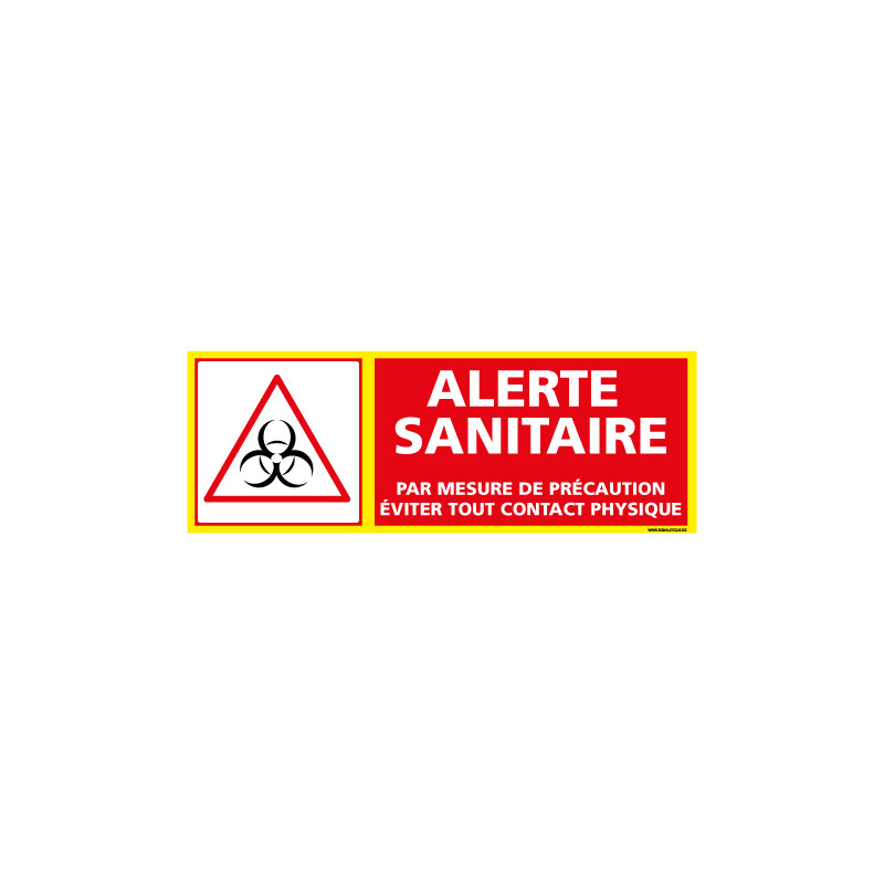 PANNEAU ALERTE SANITAIRE COVID19 - EVITER TOUT CONTACT PHYSIQUE (C1509)