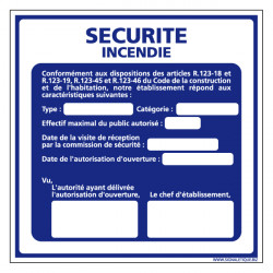 Panneau SECURITE INCENDIE (A0302)