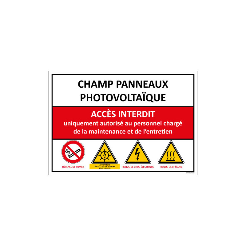 Signaletique CHAMP PANNEAUX PHOTOVOLTAIQUE (D0975)