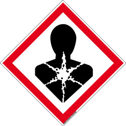 Panneau DANGER RISQUES MUTAGENES, RESPIRATOIRES, CANCERIGENES OU POUR LA REPRODUCTION (SGH08)