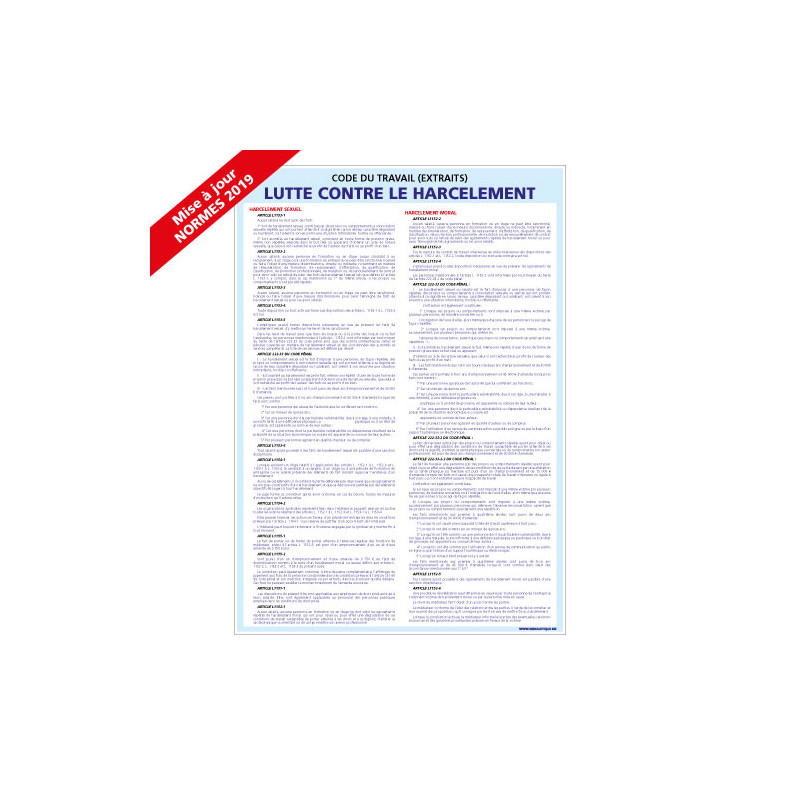 Panneau LUTTE CONTRE LE HARCELEMENT (A0312) Panneau LUTTE CONTRE LE HARCELEMENT (A0312)