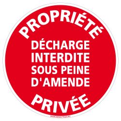 Panneau Propriété Privée - Décharge interdite