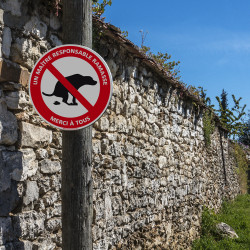 Panneau Déjections Canines - Un Maître Responsable Ramasse