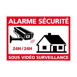 Panneau Alarme Sécurité Sous Vidéo Surveillance 24h/24