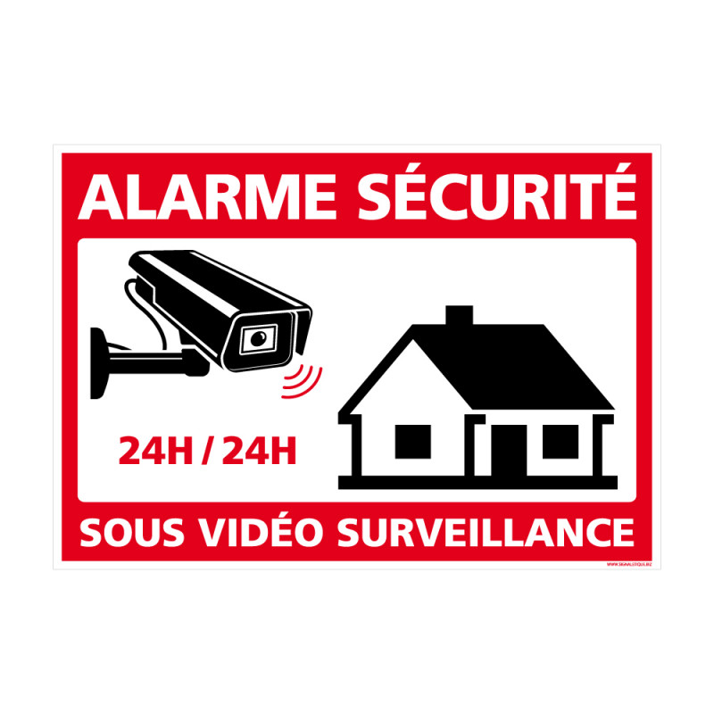 Panneau Alarme Sécurité Sous Vidéo Surveillance 24h/24