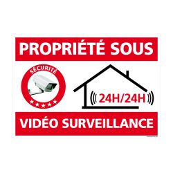 Panneau dispositif de sécurité - Propriété sous vidéo surveillance