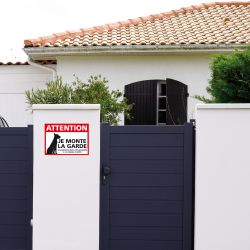 Panneau Attention au chien - Je monte la garde