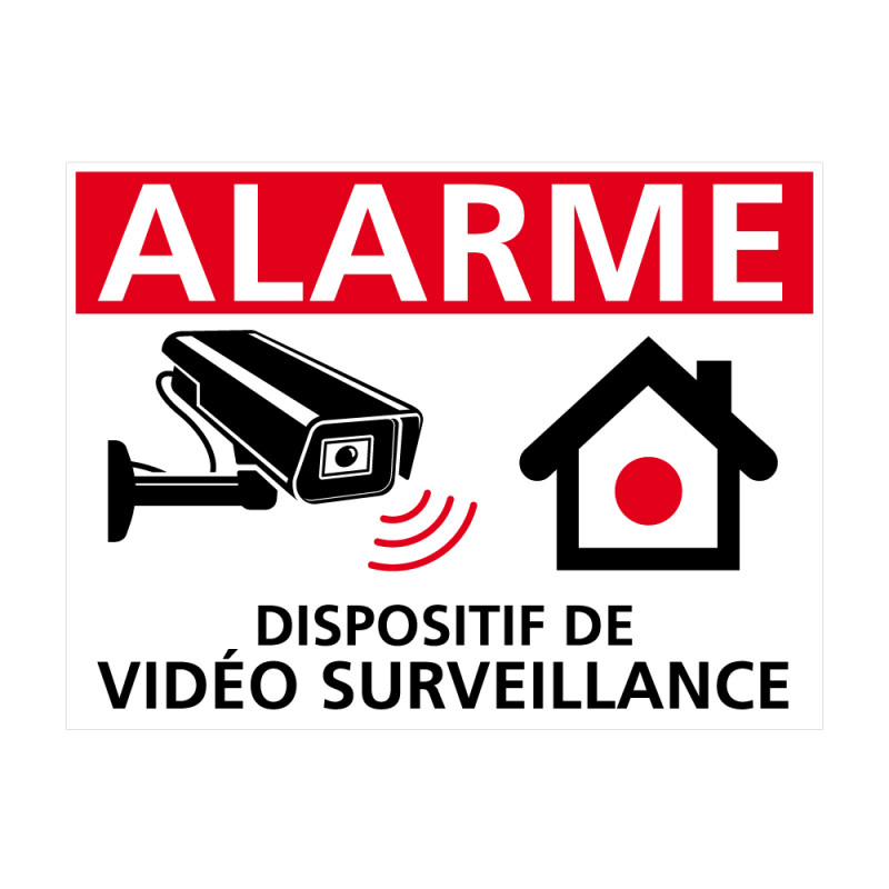 Lot de 8 autocollants Alarme Dispositif de Vidéosurveillance Lot de 8