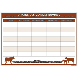 PANNEAU ORIGINE DES VIANDES BOVINES (A0630)