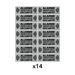 Planche de 14 autocollants Alarme Sécurité