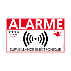 Lot De 4 Autocollants Dissuasifs Alarme & Vidéosurveillance - 8x6 Cm - Résistants Aux Intempéries - Fabriqué En France