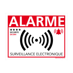 Autocollant Alarme Surveillance électronique en adhésif 80 x 60 mm