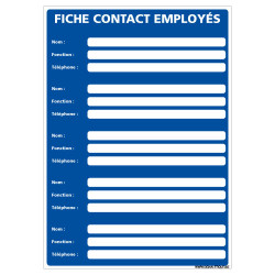 PANNEAU AFFICHAGE OBLIGATOIRE FICHE CONTACT EMPLOYE (A0655)