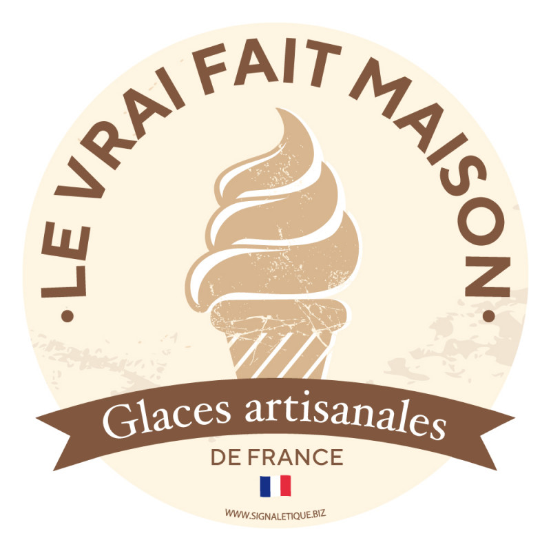 Sticker glaces fait maison, glaces artisanales de France