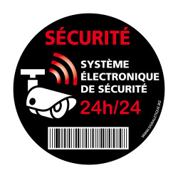 Sticker Système Électronique de Sécurité noir