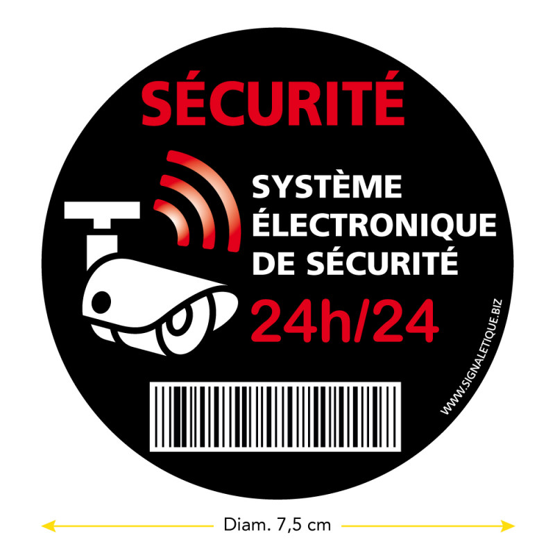 Sticker Alarme Lot De 12 Autocollants Dissuasifs 'Système