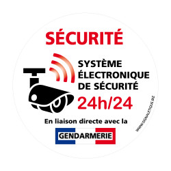 Sticker Système Électronique de Sécurité avec liaison gendarmerie blanc