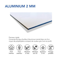 Panneau aluminium rigide de 2 mm